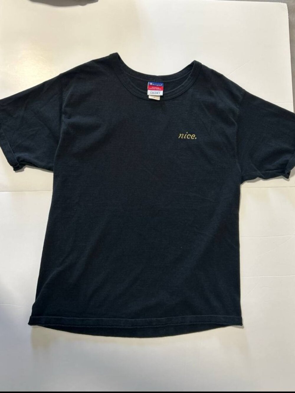 Champion Black Nice Script Graphic Tee Medium M